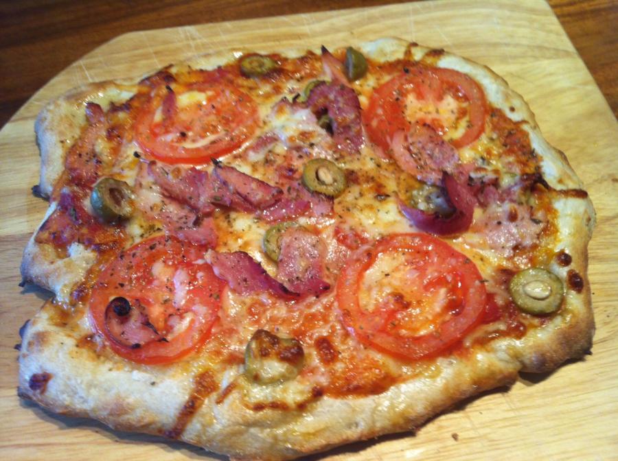 Pizza crumb pics.......prebaked Sourdough